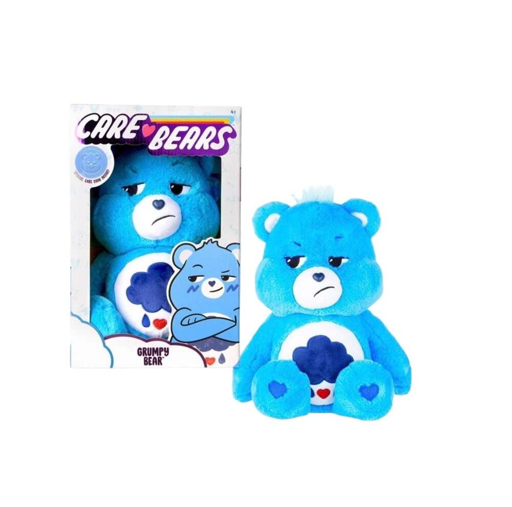 Care Bears Grumpy Bear 14-inch Medium Plush with Special Care Coin